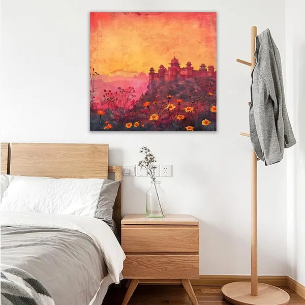 Multicolor_Abstract_24_X_24_Inch,_Wooden_Framed_Canvas_Painting_|_For_Bedroom,_Living_Room,_Study_Room_&_Office_|_Pine_Wood_Frame_(61_X_61_Cms)