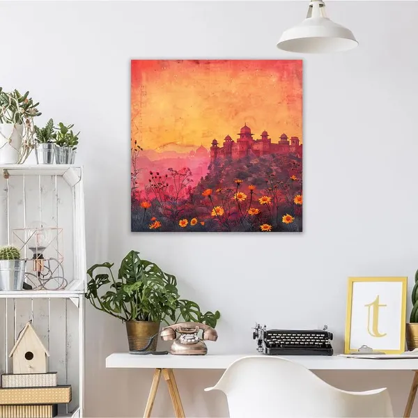 Multicolor_Abstract_24_X_24_Inch,_Wooden_Framed_Canvas_Painting_|_For_Bedroom,_Living_Room,_Study_Room_&_Office_|_Pine_Wood_Frame_(61_X_61_Cms)