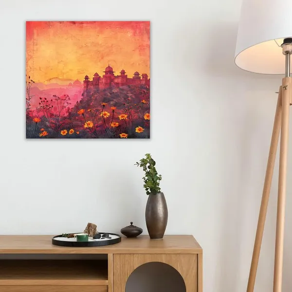 Multicolor_Abstract_24_X_24_Inch,_Wooden_Framed_Canvas_Painting_|_For_Bedroom,_Living_Room,_Study_Room_&_Office_|_Pine_Wood_Frame_(61_X_61_Cms)