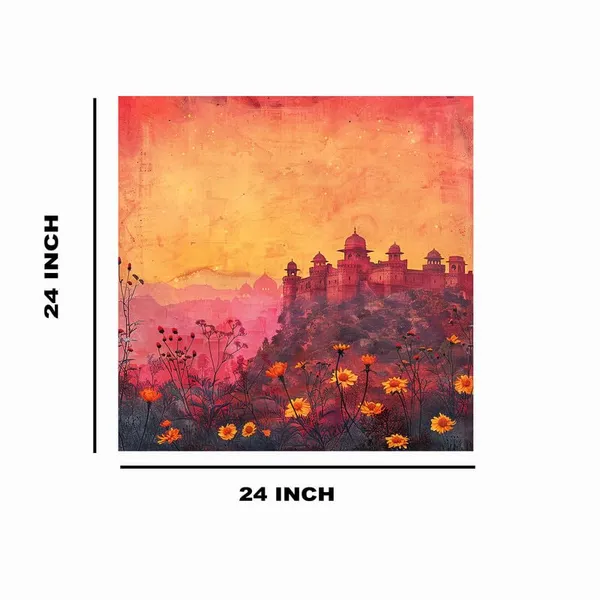 Multicolor_Abstract_24_X_24_Inch,_Wooden_Framed_Canvas_Painting_|_For_Bedroom,_Living_Room,_Study_Room_&_Office_|_Pine_Wood_Frame_(61_X_61_Cms)