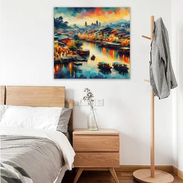 Multicolor_Abstract_24_X_24_Inch,_Wooden_Framed_Canvas_Painting_|_For_Bedroom,_Living_Room,_Study_Room_&_Office_|_Pine_Wood_Frame_(61_X_61_Cms)