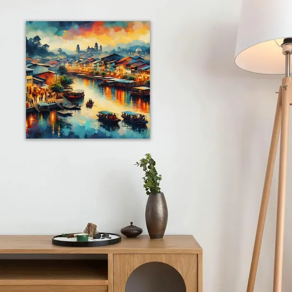Multicolor_Abstract_24_X_24_Inch,_Wooden_Framed_Canvas_Painting_|_For_Bedroom,_Living_Room,_Study_Room_&_Office_|_Pine_Wood_Frame_(61_X_61_Cms)