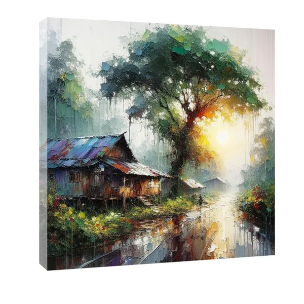 Multicolor_Abstract_24_X_24_Inch,_Wooden_Framed_Canvas_Painting_|_For_Bedroom,_Living_Room,_Study_Room_&_Office_|_Pine_Wood_Frame_(61_X_61_Cms)