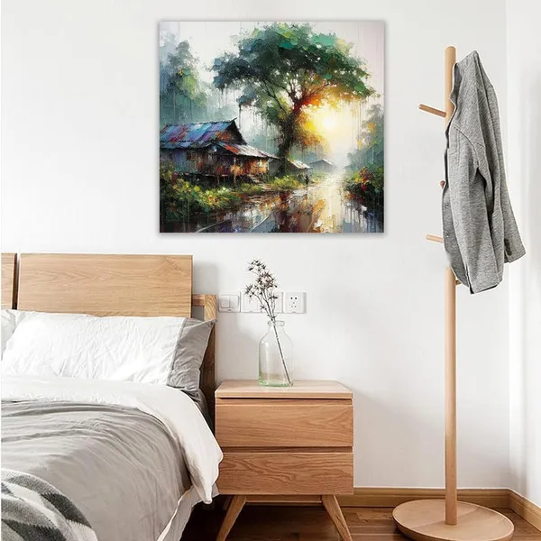 Multicolor_Abstract_24_X_24_Inch,_Wooden_Framed_Canvas_Painting_|_For_Bedroom,_Living_Room,_Study_Room_&_Office_|_Pine_Wood_Frame_(61_X_61_Cms)