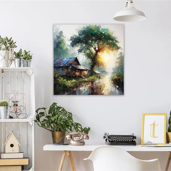 Multicolor_Abstract_24_X_24_Inch,_Wooden_Framed_Canvas_Painting_|_For_Bedroom,_Living_Room,_Study_Room_&_Office_|_Pine_Wood_Frame_(61_X_61_Cms)