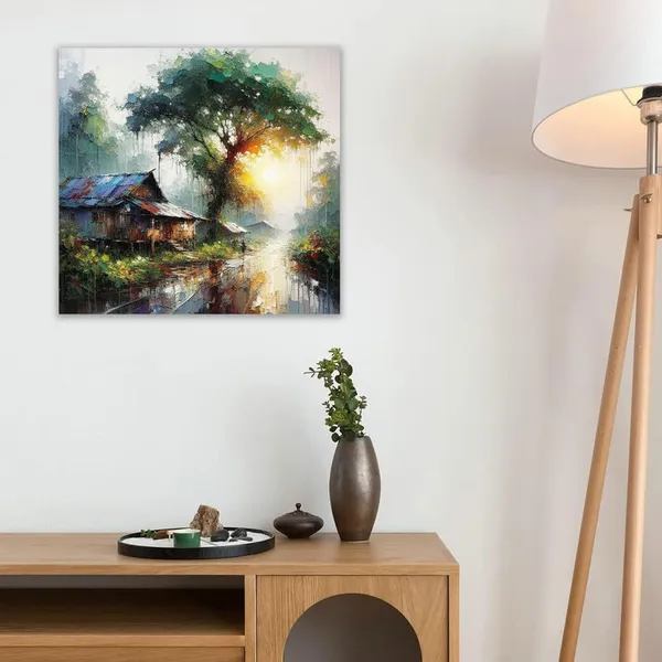 Multicolor_Abstract_24_X_24_Inch,_Wooden_Framed_Canvas_Painting_|_For_Bedroom,_Living_Room,_Study_Room_&_Office_|_Pine_Wood_Frame_(61_X_61_Cms)