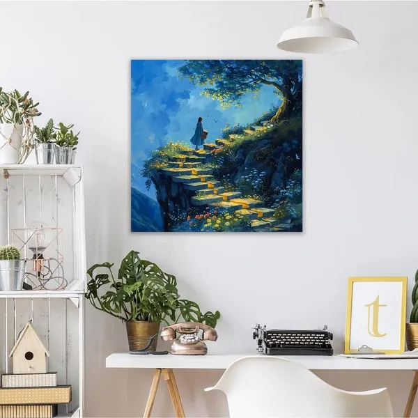 Multicolor_Abstract_24_X_24_Inch,_Wooden_Framed_Canvas_Painting_|_For_Bedroom,_Living_Room,_Study_Room_&_Office_|_Pine_Wood_Frame_(61_X_61_Cms)