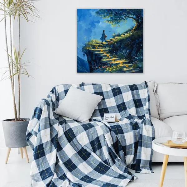 Multicolor_Abstract_24_X_24_Inch,_Wooden_Framed_Canvas_Painting_|_For_Bedroom,_Living_Room,_Study_Room_&_Office_|_Pine_Wood_Frame_(61_X_61_Cms)