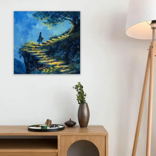 Multicolor_Abstract_24_X_24_Inch,_Wooden_Framed_Canvas_Painting_|_For_Bedroom,_Living_Room,_Study_Room_&_Office_|_Pine_Wood_Frame_(61_X_61_Cms)