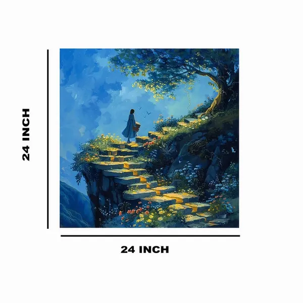 Multicolor_Abstract_24_X_24_Inch,_Wooden_Framed_Canvas_Painting_|_For_Bedroom,_Living_Room,_Study_Room_&_Office_|_Pine_Wood_Frame_(61_X_61_Cms)