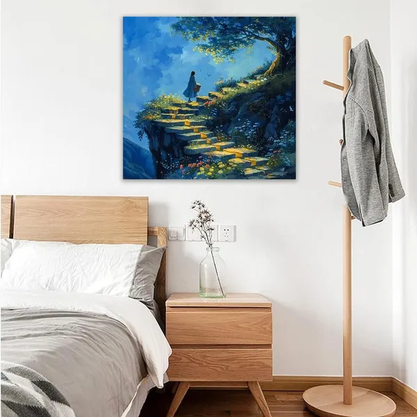 Multicolor_Abstract_24_X_24_Inch,_Wooden_Framed_Canvas_Painting_|_For_Bedroom,_Living_Room,_Study_Room_&_Office_|_Pine_Wood_Frame_(61_X_61_Cms)