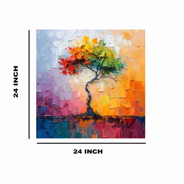 Multicolor_Abstract_24_X_24_Inch,_Wooden_Framed_Canvas_Painting_|_For_Bedroom,_Living_Room,_Study_Room_&_Office_|_Pine_Wood_Frame_(61_X_61_Cms)
