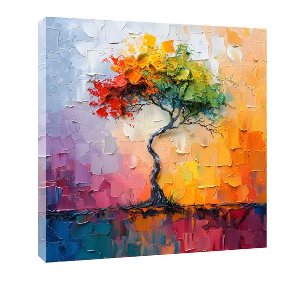 Multicolor_Abstract_24_X_24_Inch,_Wooden_Framed_Canvas_Painting_|_For_Bedroom,_Living_Room,_Study_Room_&_Office_|_Pine_Wood_Frame_(61_X_61_Cms)