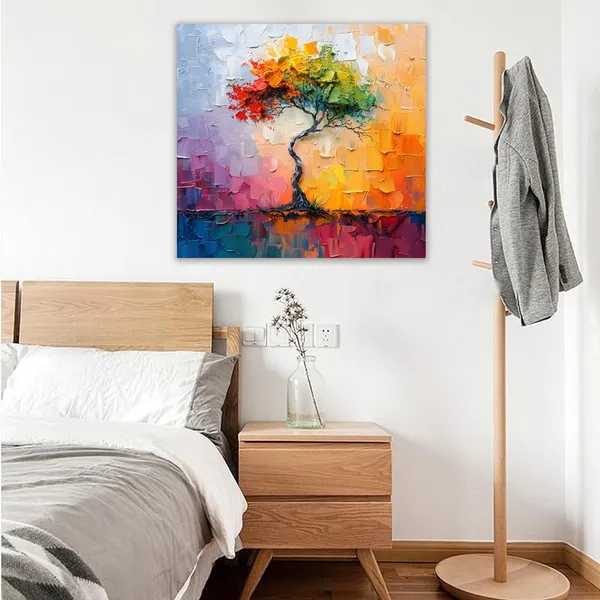 Multicolor_Abstract_24_X_24_Inch,_Wooden_Framed_Canvas_Painting_|_For_Bedroom,_Living_Room,_Study_Room_&_Office_|_Pine_Wood_Frame_(61_X_61_Cms)