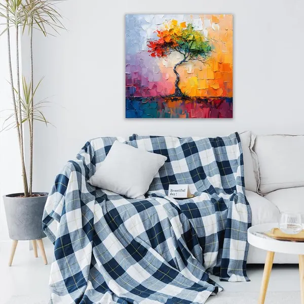 Multicolor_Abstract_24_X_24_Inch,_Wooden_Framed_Canvas_Painting_|_For_Bedroom,_Living_Room,_Study_Room_&_Office_|_Pine_Wood_Frame_(61_X_61_Cms)