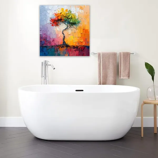 Multicolor_Abstract_24_X_24_Inch,_Wooden_Framed_Canvas_Painting_|_For_Bedroom,_Living_Room,_Study_Room_&_Office_|_Pine_Wood_Frame_(61_X_61_Cms)