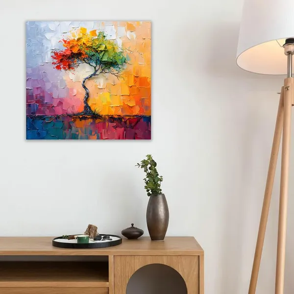 Multicolor_Abstract_24_X_24_Inch,_Wooden_Framed_Canvas_Painting_|_For_Bedroom,_Living_Room,_Study_Room_&_Office_|_Pine_Wood_Frame_(61_X_61_Cms)