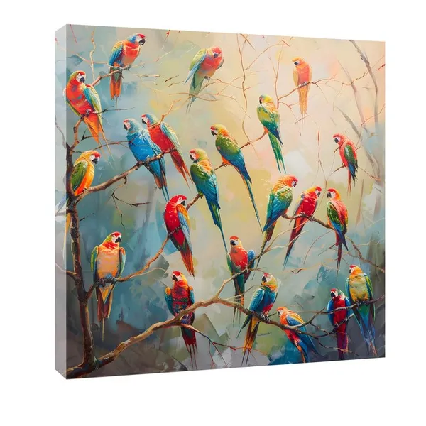 Multicolor_Abstract_24_X_24_Inch,_Wooden_Framed_Canvas_Painting_|_For_Bedroom,_Living_Room,_Study_Room_&_Office_|_Pine_Wood_Frame_(61_X_61_Cms)