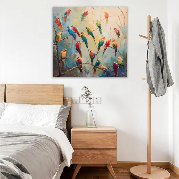 Multicolor_Abstract_24_X_24_Inch,_Wooden_Framed_Canvas_Painting_|_For_Bedroom,_Living_Room,_Study_Room_&_Office_|_Pine_Wood_Frame_(61_X_61_Cms)