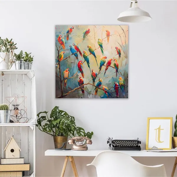 Multicolor_Abstract_24_X_24_Inch,_Wooden_Framed_Canvas_Painting_|_For_Bedroom,_Living_Room,_Study_Room_&_Office_|_Pine_Wood_Frame_(61_X_61_Cms)