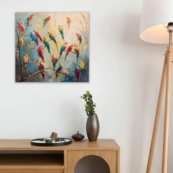 Multicolor_Abstract_24_X_24_Inch,_Wooden_Framed_Canvas_Painting_|_For_Bedroom,_Living_Room,_Study_Room_&_Office_|_Pine_Wood_Frame_(61_X_61_Cms)