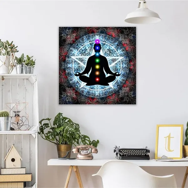 Multicolor_Abstract_24_X_24_Inch,_Wooden_Framed_Canvas_Painting_|_For_Bedroom,_Living_Room,_Study_Room_&_Office_|_Pine_Wood_Frame_(61_X_61_Cms)