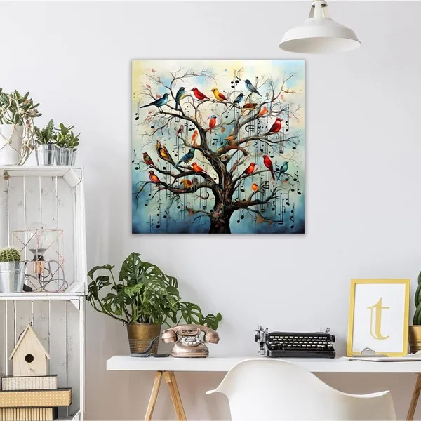 Multicolor_Abstract_24_X_24_Inch,_Wooden_Framed_Canvas_Painting_|_For_Bedroom,_Living_Room,_Study_Room_&_Office_|_Pine_Wood_Frame_(61_X_61_Cms)