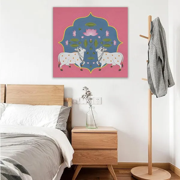 Multicolor_Abstract_24_X_24_Inch,_Wooden_Framed_Canvas_Painting_|_For_Bedroom,_Living_Room,_Study_Room_&_Office_|_Pine_Wood_Frame_(61_X_61_Cms)