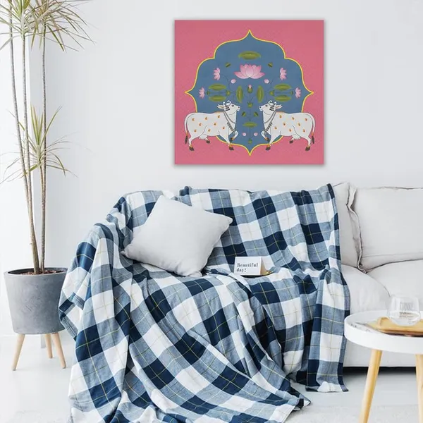 Multicolor_Abstract_24_X_24_Inch,_Wooden_Framed_Canvas_Painting_|_For_Bedroom,_Living_Room,_Study_Room_&_Office_|_Pine_Wood_Frame_(61_X_61_Cms)