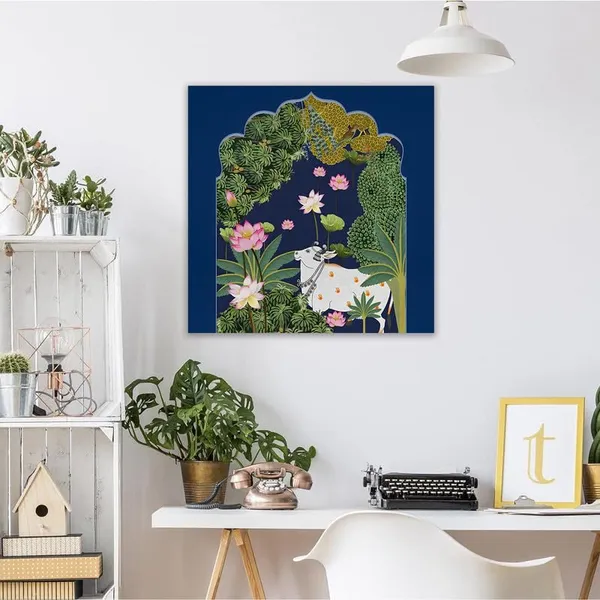 Multicolor_Abstract_24_X_24_Inch,_Wooden_Framed_Canvas_Painting_|_For_Bedroom,_Living_Room,_Study_Room_&_Office_|_Pine_Wood_Frame_(61_X_61_Cms)