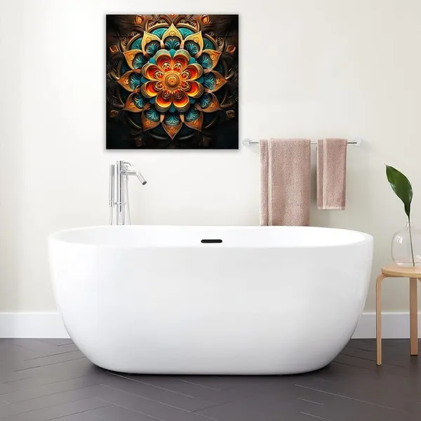 Multicolor_Abstract_24_X_24_Inch,_Wooden_Framed_Canvas_Painting_|_For_Bedroom,_Living_Room,_Study_Room_&_Office_|_Pine_Wood_Frame_(61_X_61_Cms)