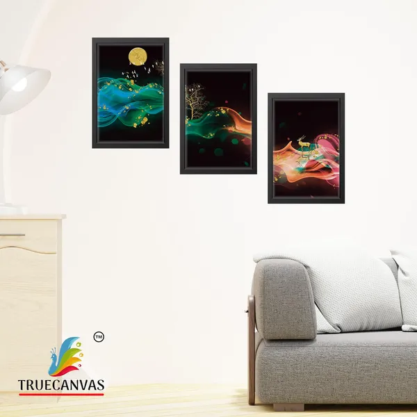 Black__Abstract_Canvas_Painting_Set_Of_3_Wall_Hanging_Frame_|_For_Home,_Living_Room_Gallery_&_Office,_Black,_Size_-_13.50_X_19.50_Inch,_Sf016