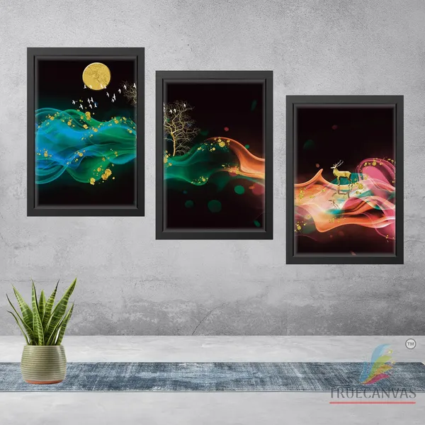 Black__Abstract_Canvas_Painting_Set_Of_3_Wall_Hanging_Frame_|_For_Home,_Living_Room_Gallery_&_Office,_Black,_Size_-_13.50_X_19.50_Inch,_Sf016