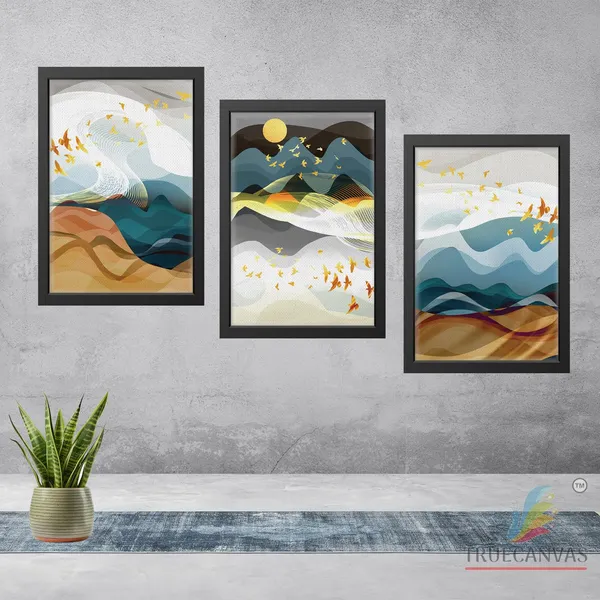 Black__Abstract_Canvas_Painting_Set_Of_3_Wall_Hanging_Frame_|_For_Home,_Living_Room_Gallery_&_Office,_Black,_Size_-_13.50_X_19.50_Inch,_Sf021