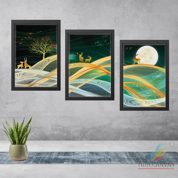 Black__Abstract_Canvas_Painting_Set_Of_3_Wall_Hanging_Frame_|_For_Home,_Living_Room_Gallery_&_Office,_Black,_Size_-_13.50_X_19.50_Inch,_Sf026