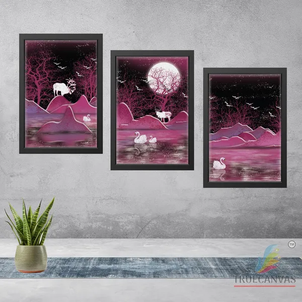 Black__Abstract_Canvas_Painting_Set_Of_3_Wall_Hanging_Frame_|_For_Home,_Living_Room_Gallery_&_Office,_Black,_Size_-_13.50_X_19.50_Inch,_Sf034