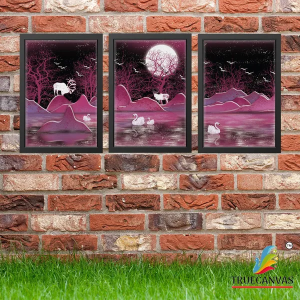 Black__Abstract_Canvas_Painting_Set_Of_3_Wall_Hanging_Frame_|_For_Home,_Living_Room_Gallery_&_Office,_Black,_Size_-_13.50_X_19.50_Inch,_Sf034
