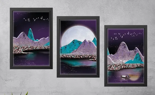 Black__Abstract_Canvas_Painting_Set_Of_3_Wall_Hanging_Frame_|_For_Home,_Living_Room_Gallery_&_Office,_Black,_Size_-_13.50_X_19.50_Inch,_Sf035