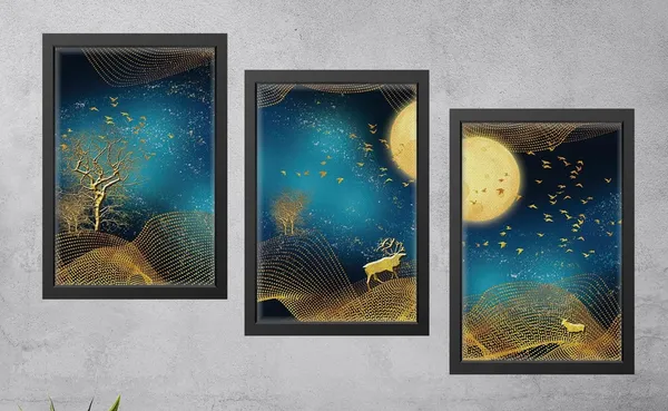 Multicolor_Abstract_Canvas_Painting_Set_Of_3_Wall_Hanging_Frame_|_For_Home,_Living_Room_Gallery_&_Office,_Black,_Size_-_13.50_X_19.50_Inch,_Sf040