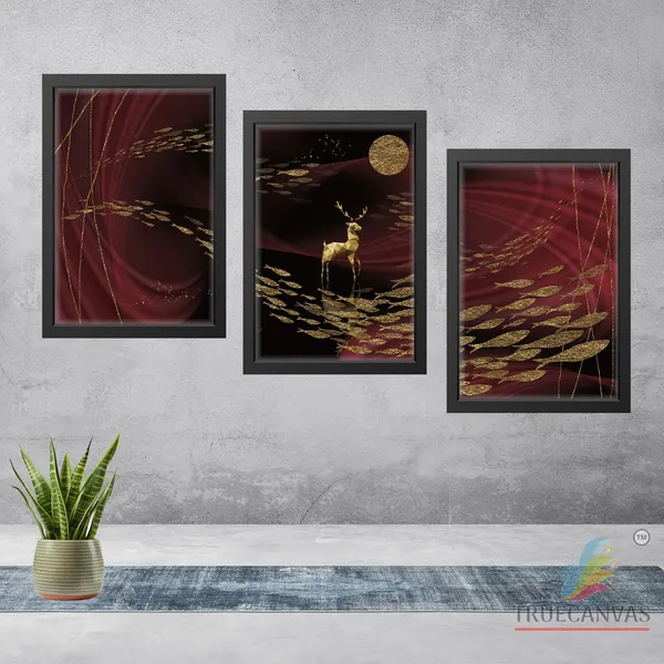 Black__Abstract_Canvas_Painting_Set_Of_3_Wall_Hanging_Frame_|_For_Home,_Living_Room_Gallery_&_Office,_Black,_Size_-_13.50_X_19.50_Inch,_Sf043