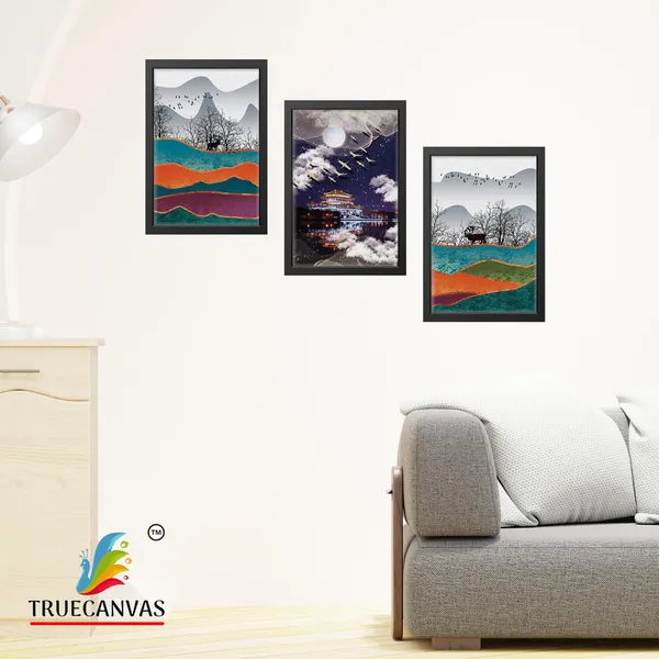 Black__Abstract_Canvas_Painting_Set_Of_3_Wall_Hanging_Frame_|_For_Home,_Living_Room_Gallery_&_Office,_Black,_Size_-_13.50_X_19.50_Inch,_Sf048