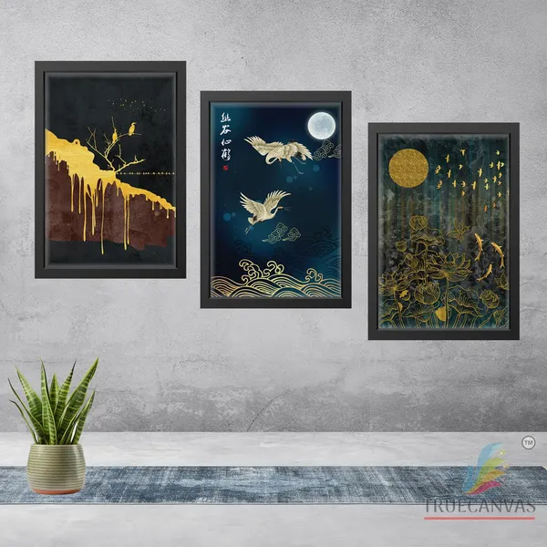 Multicolor_Abstract_Canvas_Painting_Set_Of_3_Wall_Hanging_Frame_|_For_Home,_Living_Room_Gallery_&_Office,_Black,_Size_-_13.50_X_19.50_Inch,_Sf051