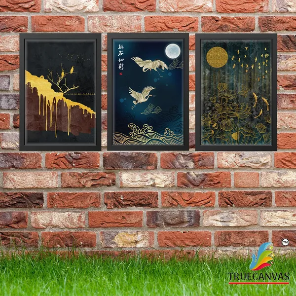 Multicolor_Abstract_Canvas_Painting_Set_Of_3_Wall_Hanging_Frame_|_For_Home,_Living_Room_Gallery_&_Office,_Black,_Size_-_13.50_X_19.50_Inch,_Sf051