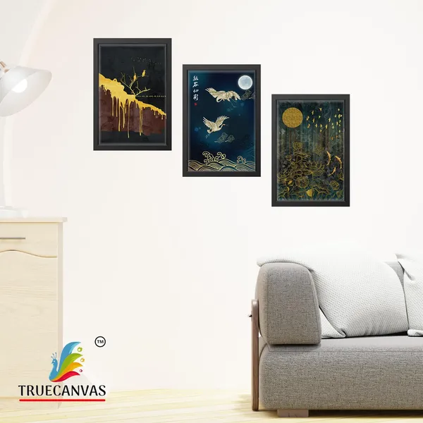Multicolor_Abstract_Canvas_Painting_Set_Of_3_Wall_Hanging_Frame_|_For_Home,_Living_Room_Gallery_&_Office,_Black,_Size_-_13.50_X_19.50_Inch,_Sf051