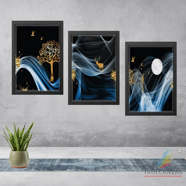 Multicolor_Abstract_Canvas_Painting_Set_Of_3_Wall_Hanging_Frame_|_For_Home,_Living_Room_Gallery_&_Office,_Black,_Size_-_13.50_X_19.50_Inch,_Sf057