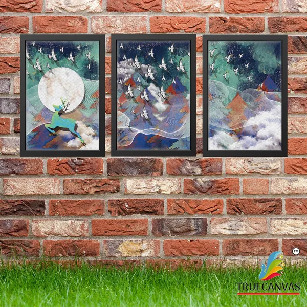 Black__Abstract_Canvas_Painting_Set_Of_3_Wall_Hanging_Frame_|_For_Home,_Living_Room_Gallery_&_Office,_Black,_Size_-_13.50_X_19.50_Inch,_Sf065