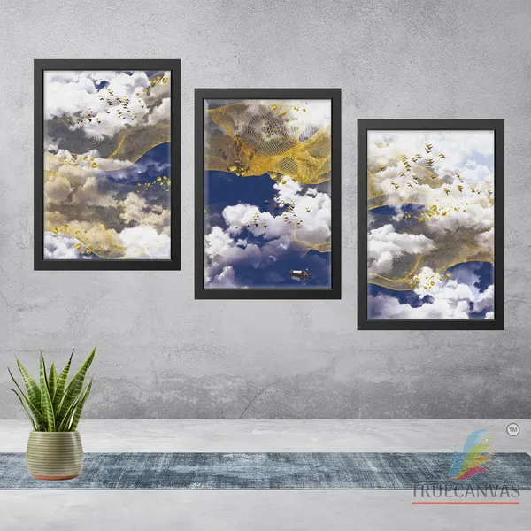 Black__Abstract_Canvas_Painting_Set_Of_3_Wall_Hanging_Frame_|_For_Home,_Living_Room_Gallery_&_Office,_Black,_Size_-_13.50_X_19.50_Inch,_Sf071