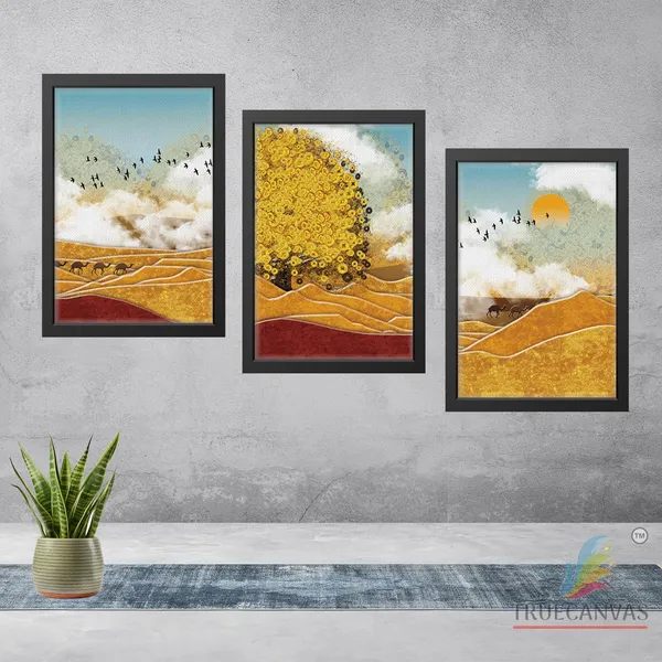 Black__Abstract_Canvas_Painting_Set_Of_3_Wall_Hanging_Frame_|_For_Home,_Living_Room_Gallery_&_Office,_Black,_Size_-_13.50_X_19.50_Inch,_Sf080