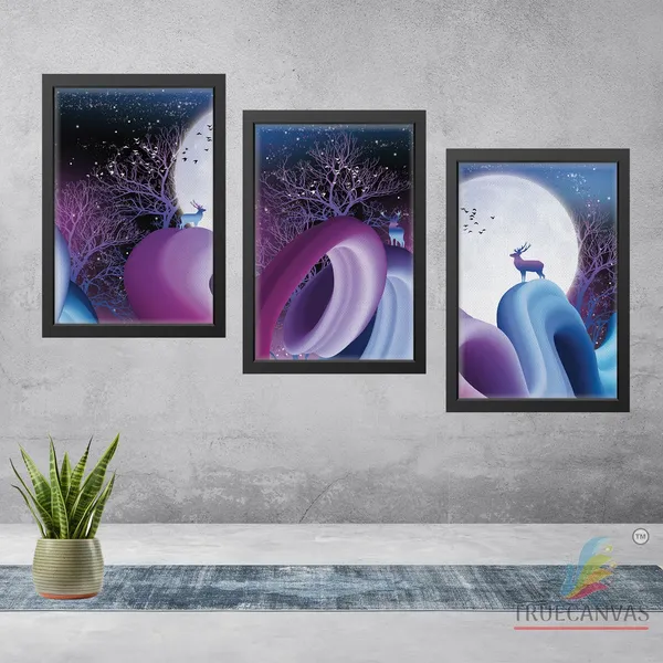 Black__Abstract_Canvas_Painting_Set_Of_3_Wall_Hanging_Frame_|_For_Home,_Living_Room_Gallery_&_Office,_Black,_Size_-_13.50_X_19.50_Inch,_Sf081