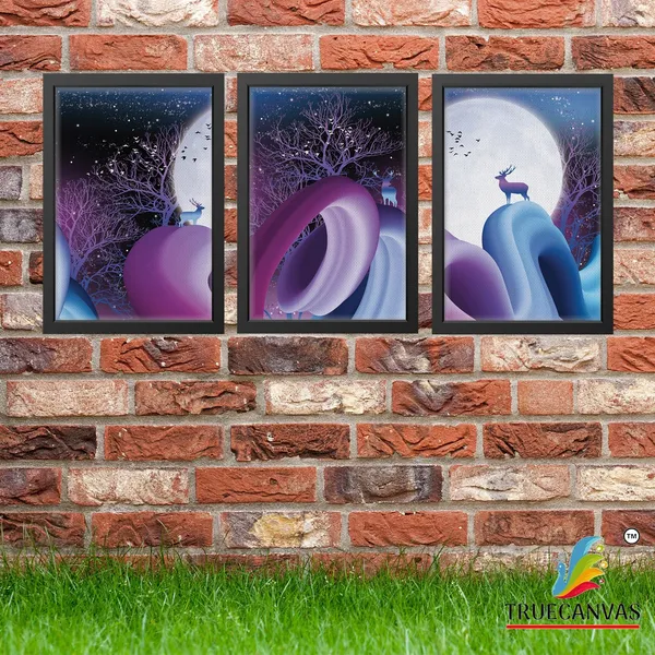 Black__Abstract_Canvas_Painting_Set_Of_3_Wall_Hanging_Frame_|_For_Home,_Living_Room_Gallery_&_Office,_Black,_Size_-_13.50_X_19.50_Inch,_Sf081